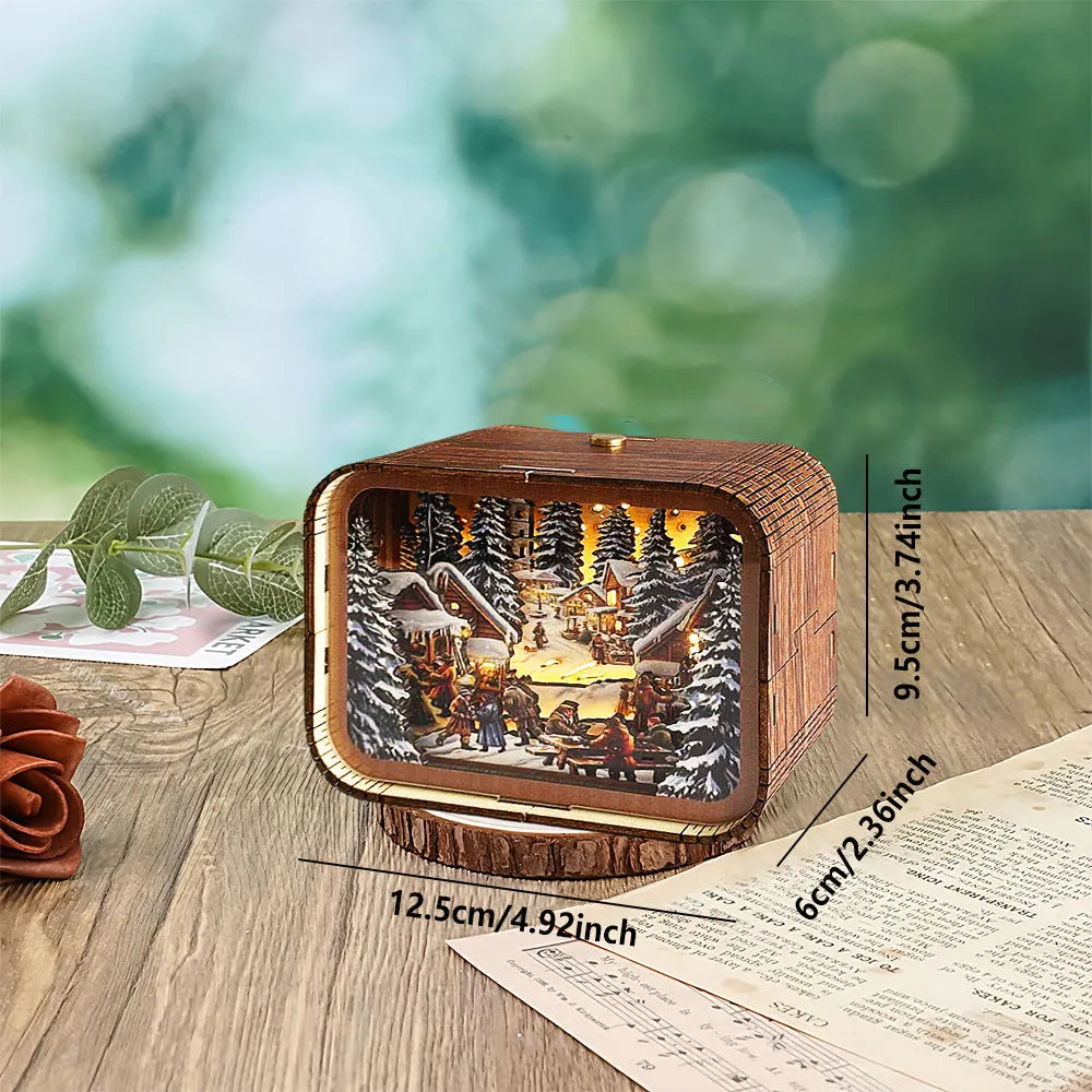 3D wooden carved night light bedside ornament in American style with carved detail
