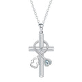 Women's necklace with copper stethoscope pendant on cross chain, electroplated finish