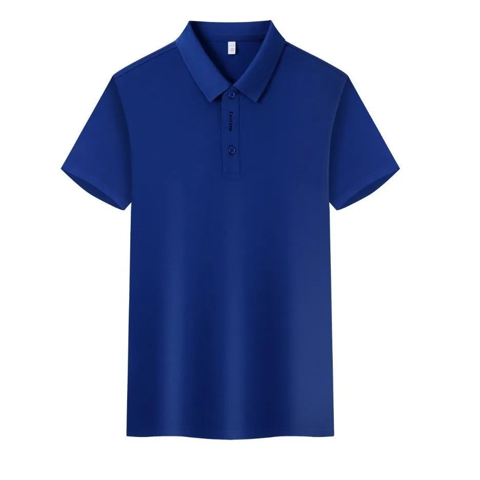 Short sleeve summer polo work t-shirt in cotton-spandex blend with lapel collar in various colours