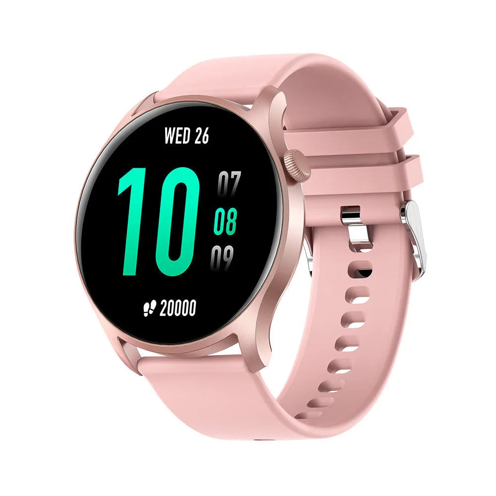 Smart watch with heart rate and blood pressure monitoring on silicone strap