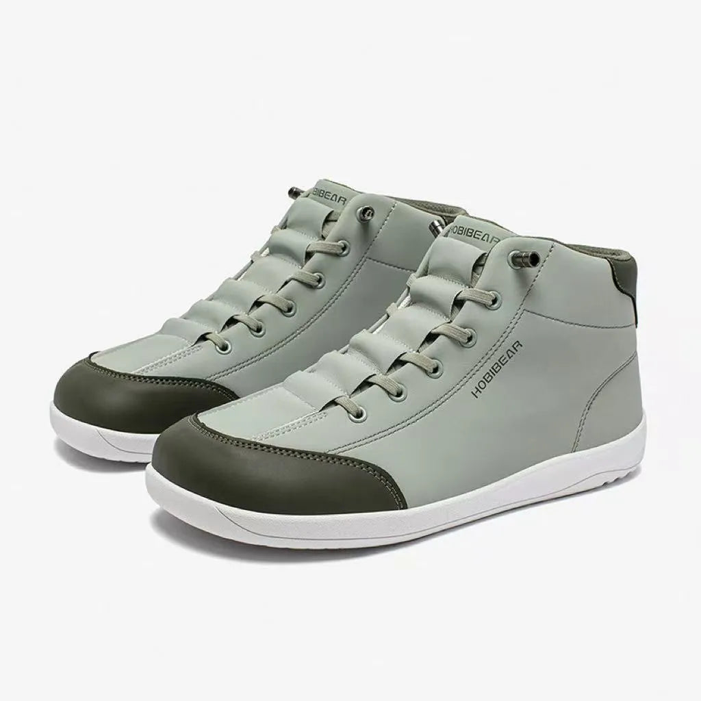 Wide toe slip-on flat shoes for women, rubber sole, front lace-up, available in multiple colours