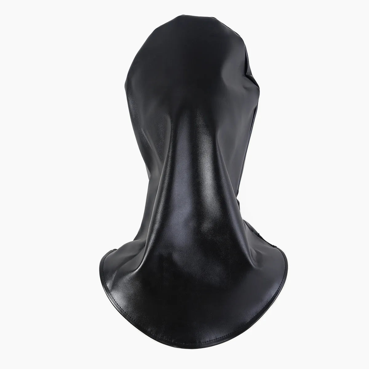 Black PU leather adjustable training mask with straps for adult role play