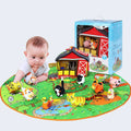 Baby play blanket with animal print design for crawling and tummy time, 1cm thickness