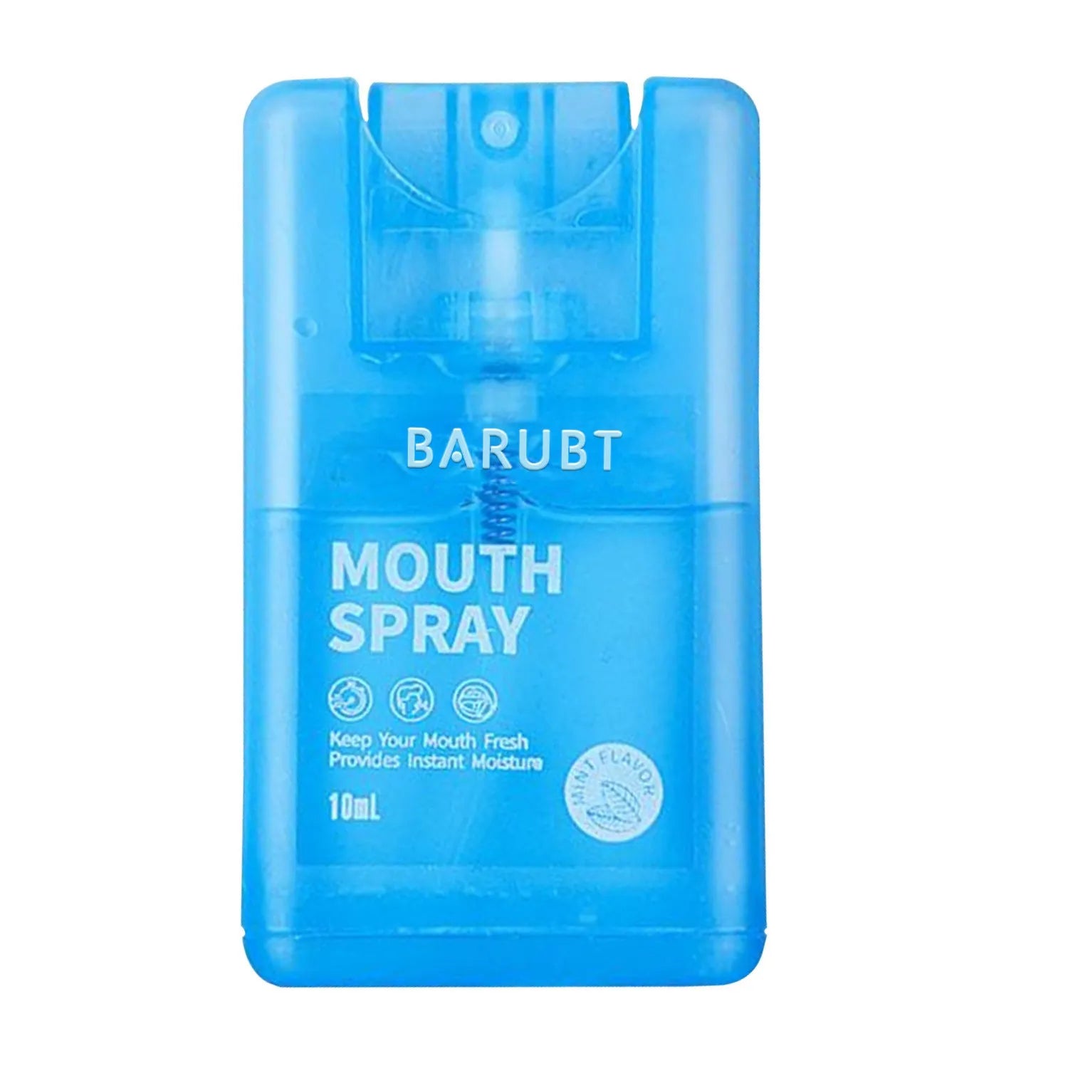 Portable oral spray for fresh breath for dating, compact plastic bottle
