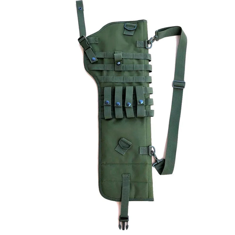 Tactical single shoulder hunting knife bag in Oxford cloth, 72x25x3cm, green colour