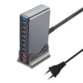 Silver gray 800W gallium nitride multifunctional PD desk charger with 140W total output and USB interface
