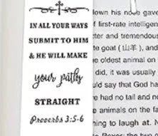 Stainless steel bookmark with engraved Bible verse design in CF-S5170 steel colour