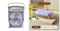Portable USB air conditioner cooling fan with 7 colour LED lights and 600ml water tank in white