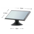 Black 360-degree rotation car rearview mirror with ABS shell showing adjustable positioning