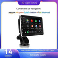 7-inch car GPS navigation system with wireless CarPlay and reversing camera on universal mount