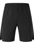 Men's forest green spandex casual shorts with a mid-waist and short length.