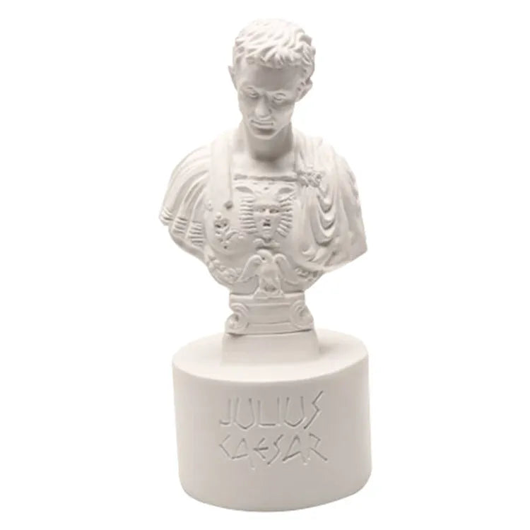 White synthetic resin American creative character pen holder on a desk