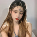 Water drop gem hair jewellery photography mask accessory with alloy silver or gold plated finish and Black Lace option