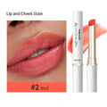 Dual-purpose lip and cheek temperature change lipstick in 3.5g stick format with moisturising and nourishing formula
