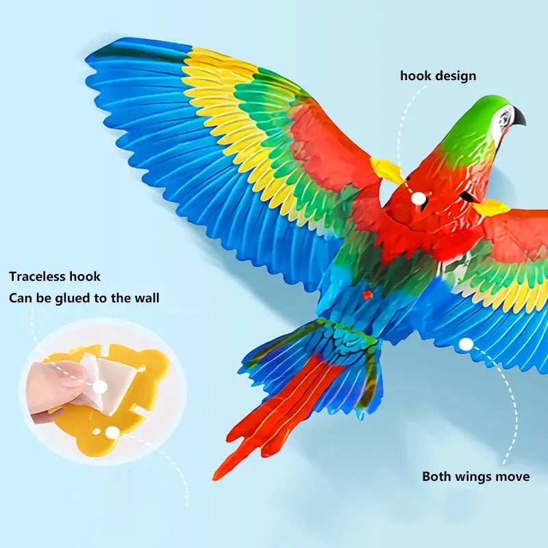 Hanging plastic simulation bird cat toy rotating teaser on ceiling with eagle design