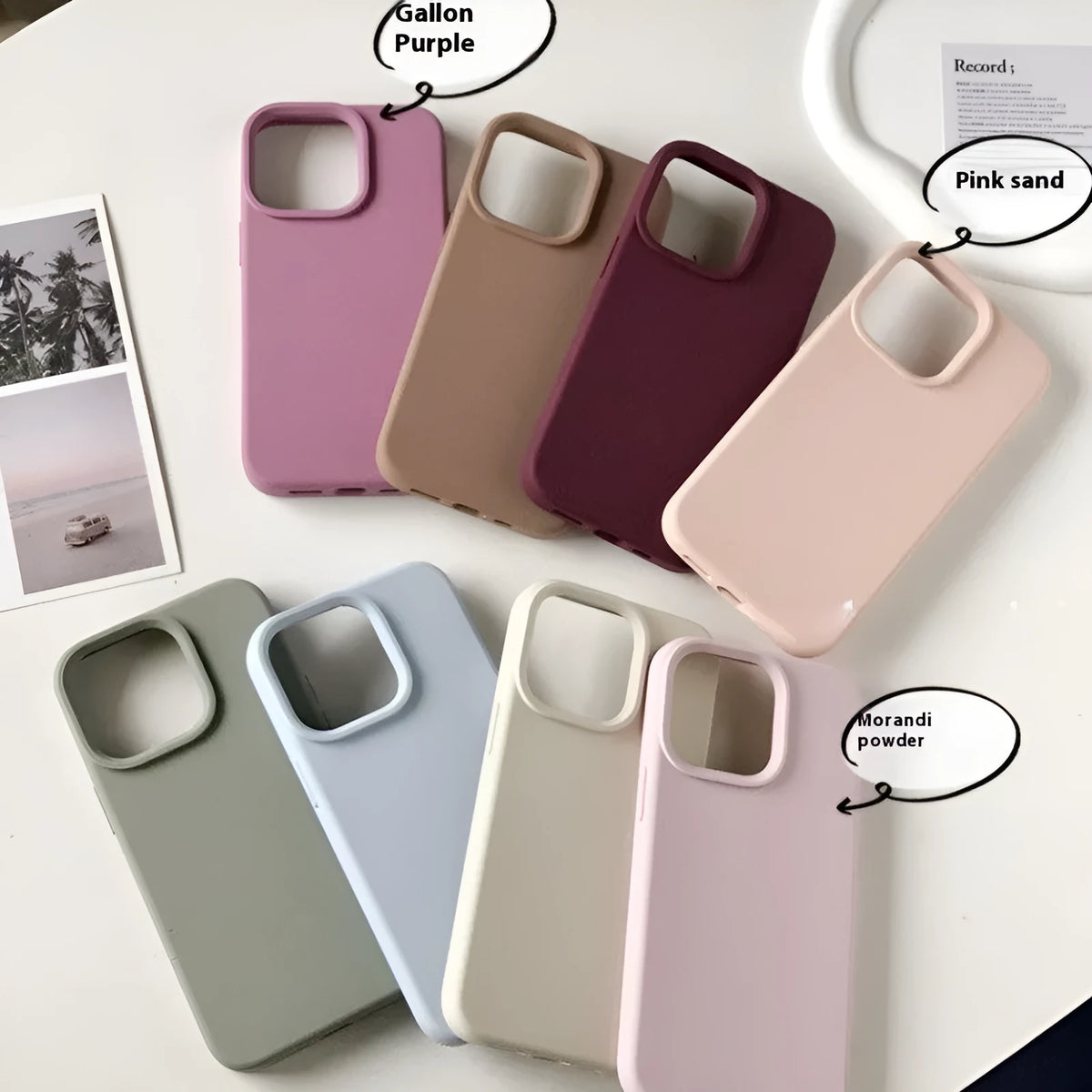 Solid colour liquid silicone phone case in Sapphire Blue for iPhone 14 and iPhone 15 models