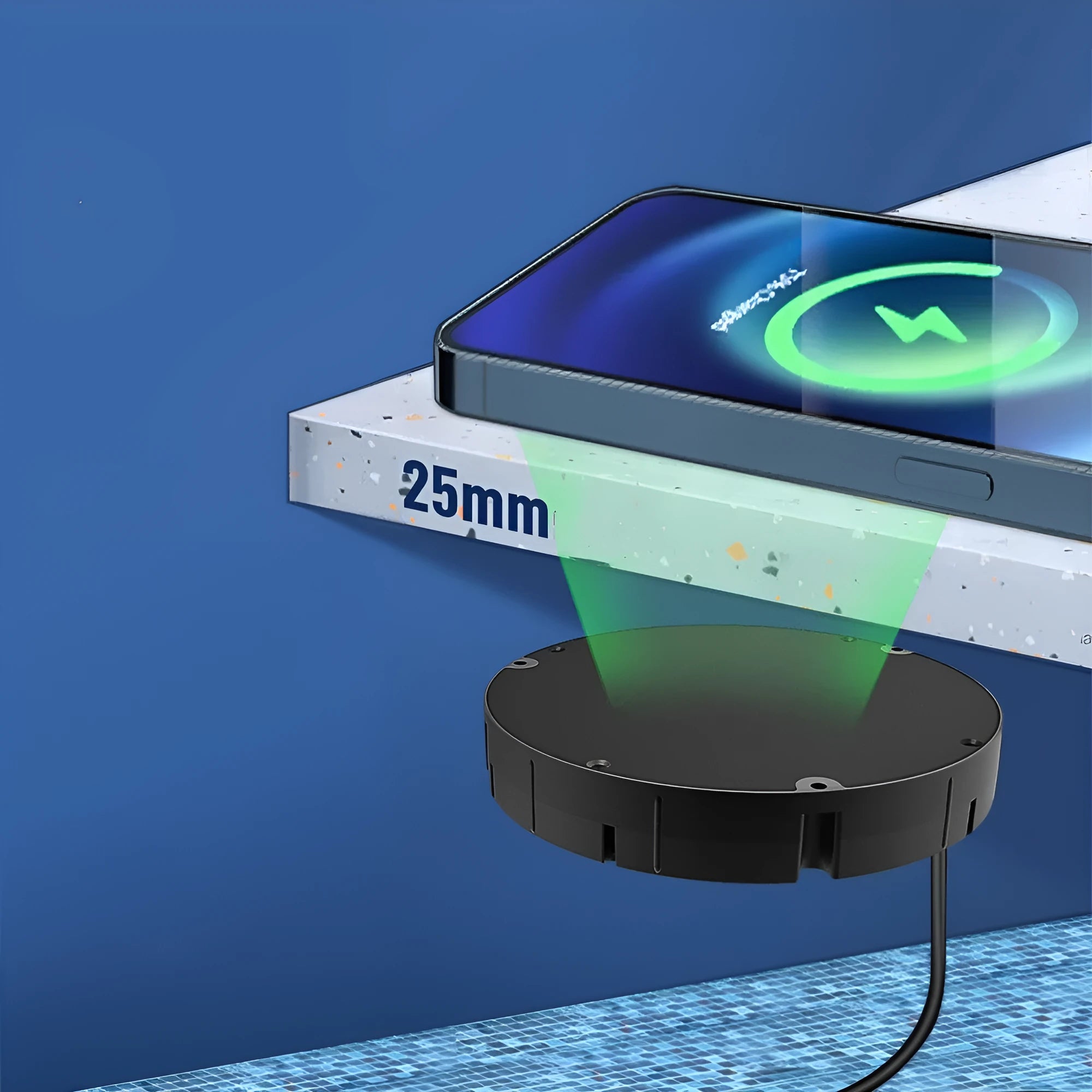 10W wireless car charger for mobile phone in black with airproof fast charge feature