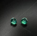 Chinese style zinc alloy earrings with geometric petal designs in electroplated finish