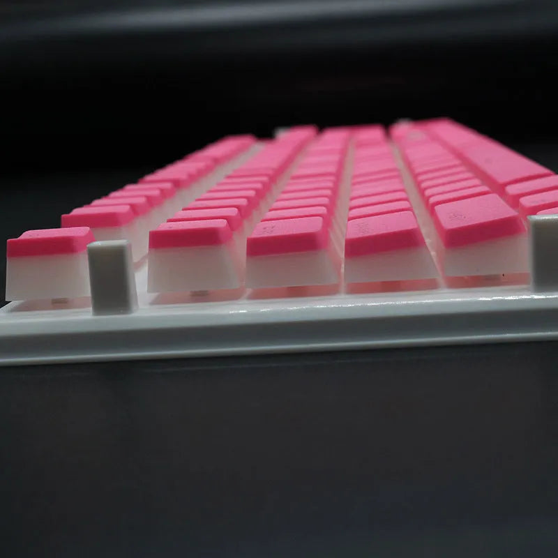PBT104 profile double skin pudding cream translucent mechanical keyboard keycap set with 108 keys in multiple colour options