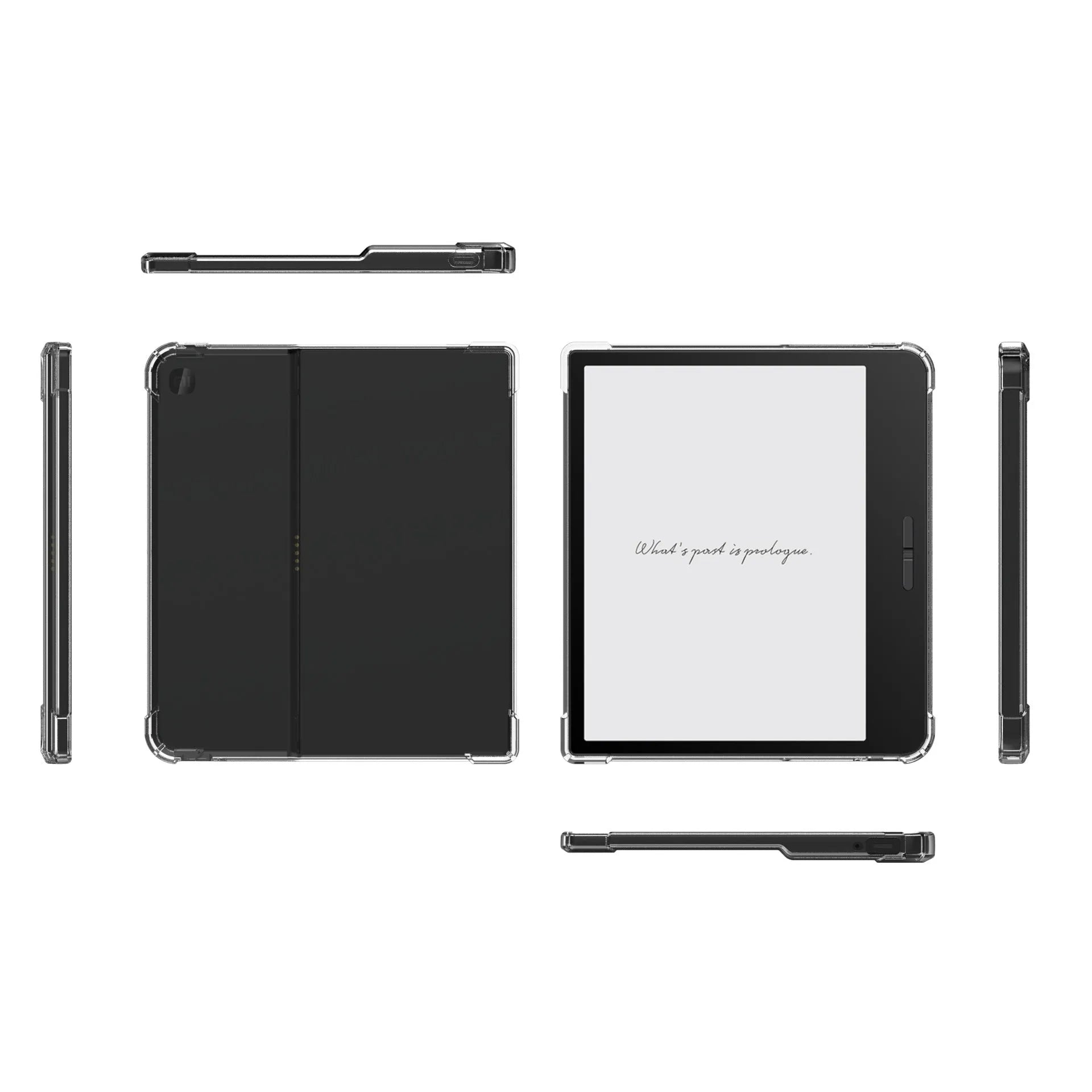 Transparent airbag protective phone case for 7-inch Xiaomi e-book reader showing TPU construction