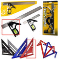 Red metal combination angle ruler for civil engineering surveying with metric markings
