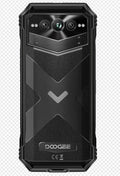 VMAX PRO black and grey mobile phone with plastic case and included charger