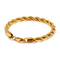 Double colour twist chain bracelet in titanium steel with electroplated finish, available in black, gold, silver