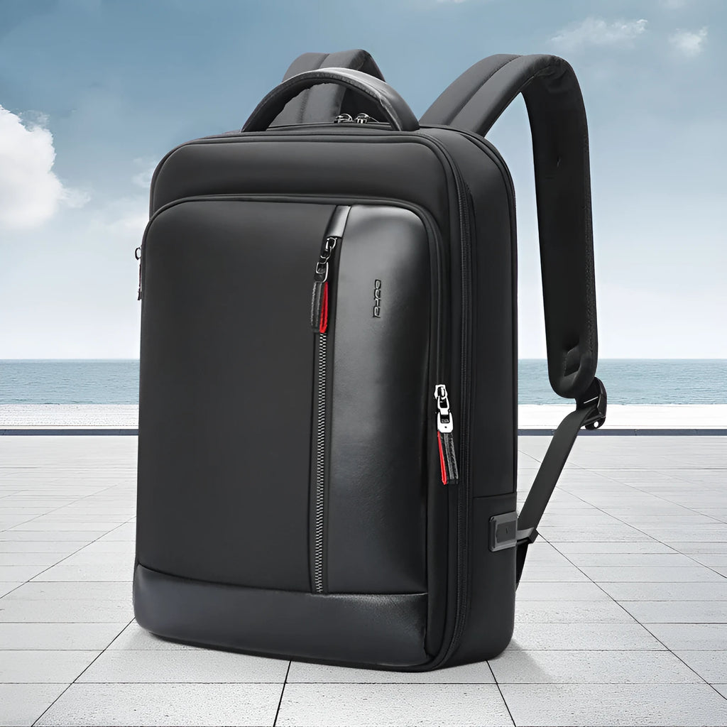 Men's anti-theft business computer backpack Oxford cloth black vertical square shape