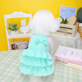 Small dog wearing Princess dress with layered Candy skirt in Rose Red colour