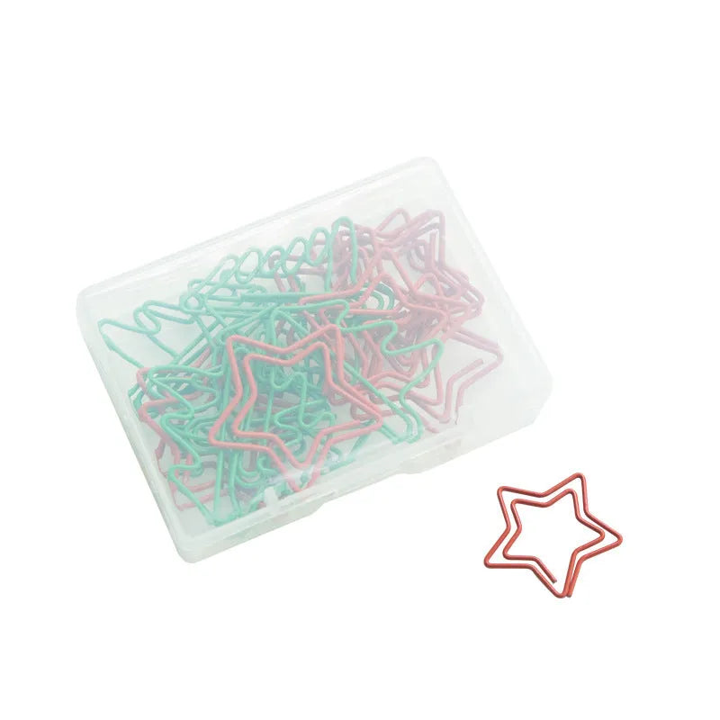 Christmas creative special-shaped paper clips in mixed colours, 18-piece metal alloy set