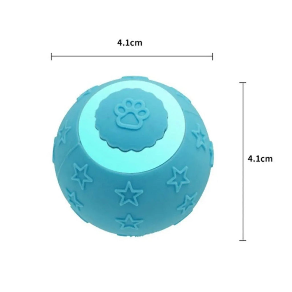 Smart ball cat toy in blue with two rolling modes, rechargeable, made from ABS and silicone