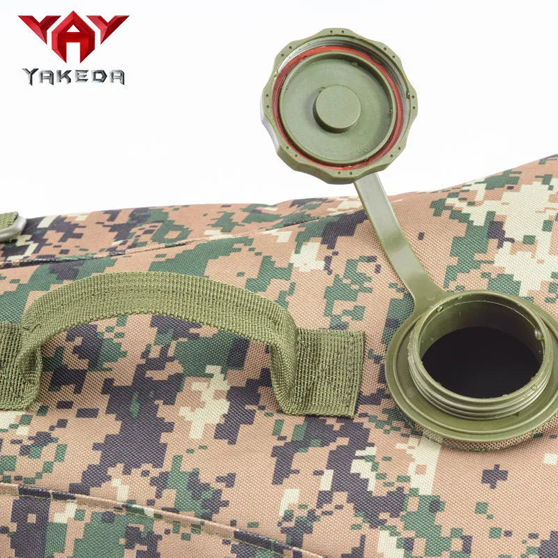 Tactical water bag in jungle camouflage made from 600D Oxford cloth, 46cm length, for outdoor sports and camping