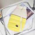 Dog wearing autumn winter cotton vest with zipper in blue colour
