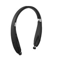 SX991 wireless retractable earbuds Bluetooth 5.0 neckband in black with battery display and retractable earphones
