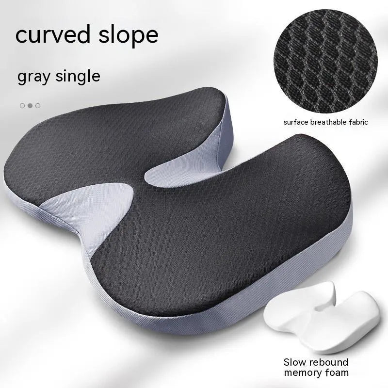 Curved bevel seat cushion in four colour options for tailbone and back support