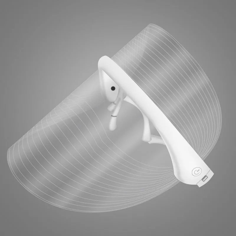 LED three-color transparent beauty mask for home photon facial skin rejuvenation and whitening device