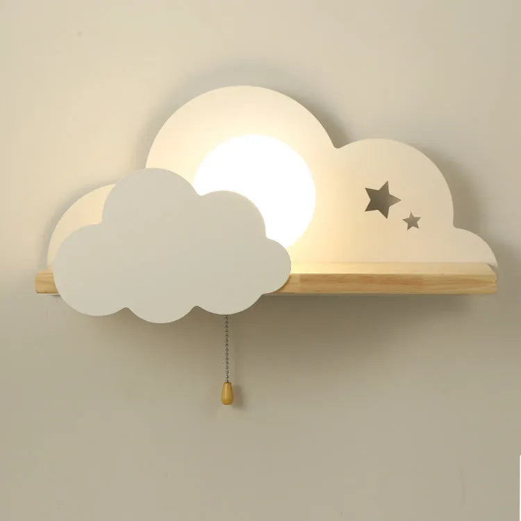 Glass cloud silhouette wall lamp with E27 fitting in grey, pink or white colour