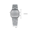 Small square wristwatch bracelet without time display, alloy case, titanium steel band, 35mm x 36mm dial, in steel colour