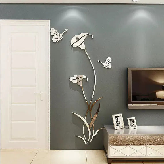 Lily 3D acrylic wall sticker in dimensional design with six colour options and multiple size choices
