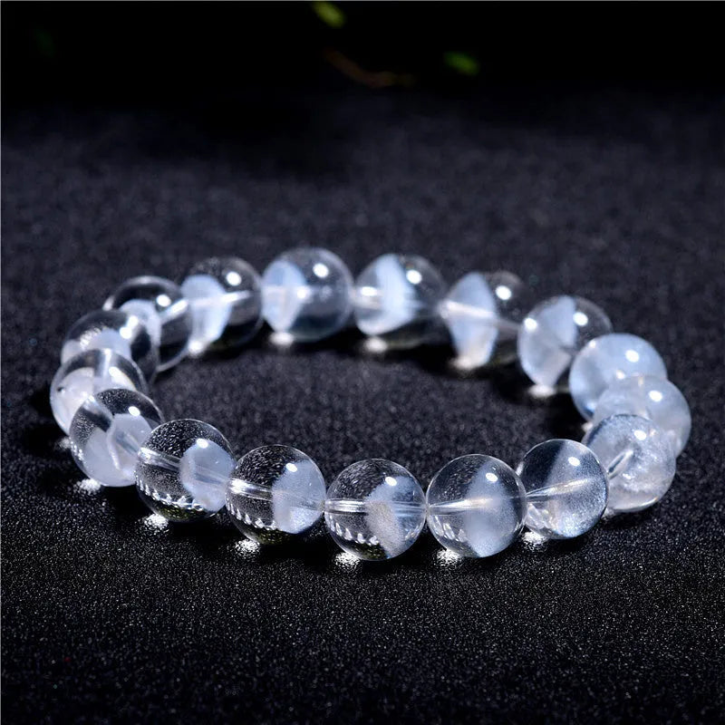 Women's white crystal pyramid bracelet with Ruyi design elements and grinding texture