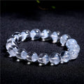 Women's white crystal pyramid bracelet with Ruyi design elements and grinding texture