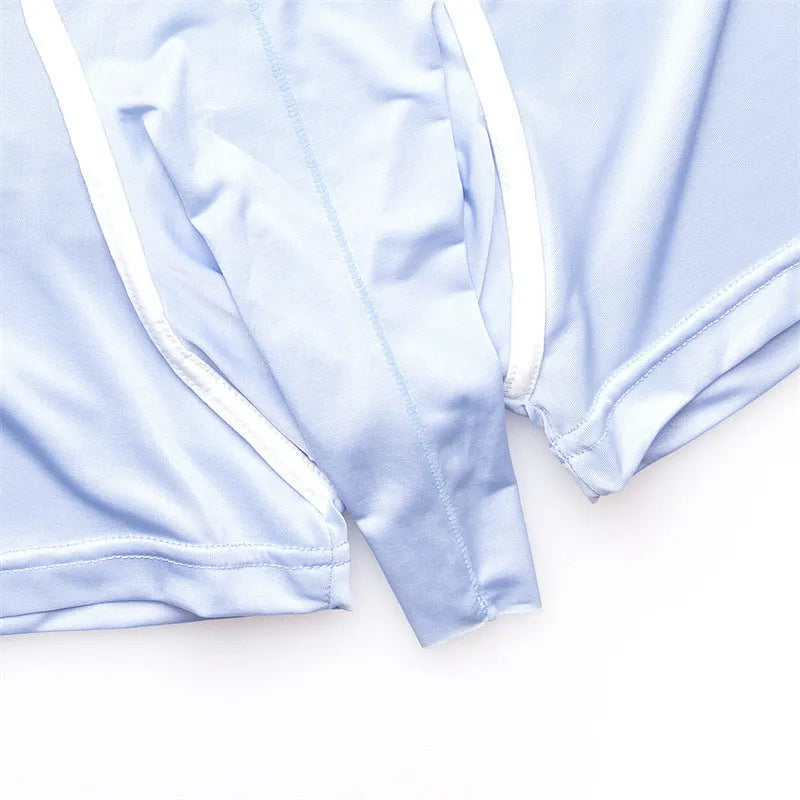 A pair of solid colour men's Ice Silk boxers with a mid waist, shown in one of the six available colours.