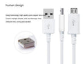 Black and white Android micro USB data and charging cable with 1 metre length