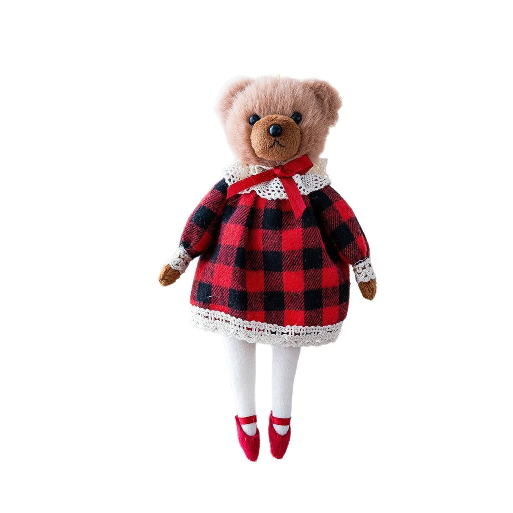 Cartoon-style cloth plush bear doll in gentleman bear or princess bear colours.