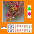 Detachable artificial nail tips in BKS3037 diamond colour French design with cartoon love cross heart patterns.