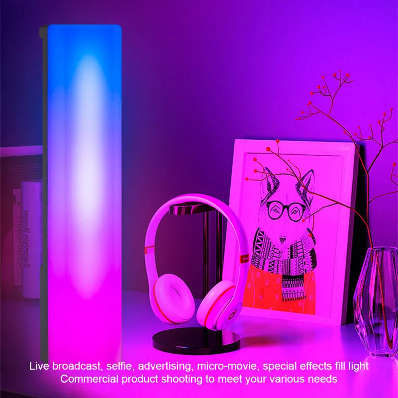 3D RGB music voice-activated rhythm ambiance lamp in black or white with colourful lighting