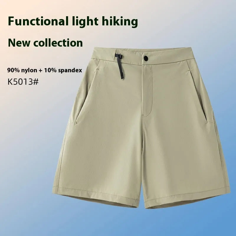 Men's solid colour sports shorts with 3D cut and stretch fabric for running.