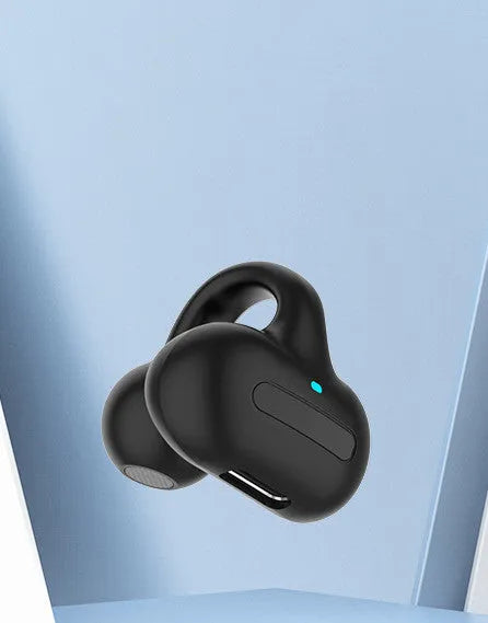 Clip-on Bluetooth headset earphones in black, white, pink, or blue colour options