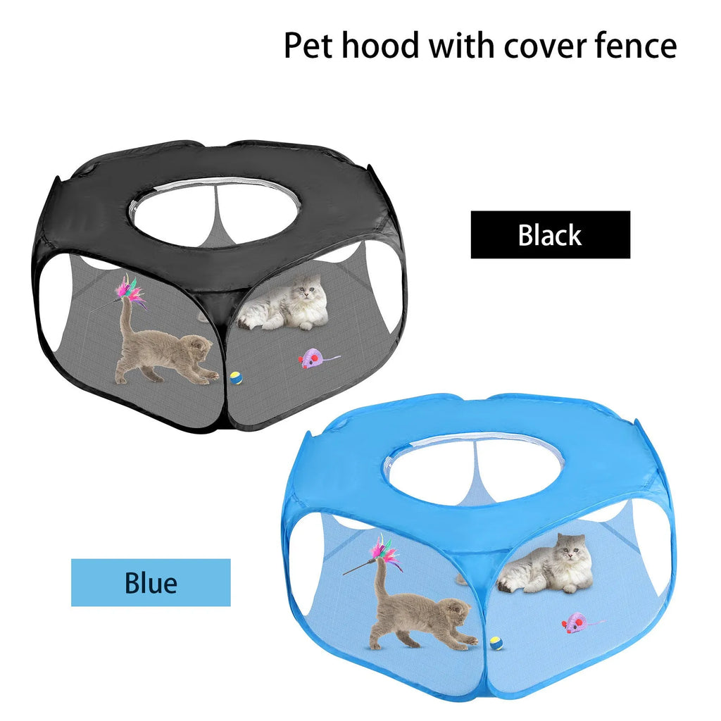 Foldable minipet fence in black for outdoor dog exercise and game containment