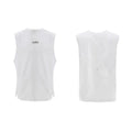 Slim fit sleeveless vest with metal decoration in black, 55% cotton polyester spandex blend, washed finish, L M XL sizes